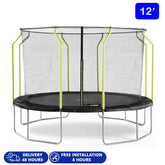 PLUM 12FT WAVE SPRINGSAFE TRAMPOLINE & ENCLOSURE PVC COLOR BOX 1 & 2