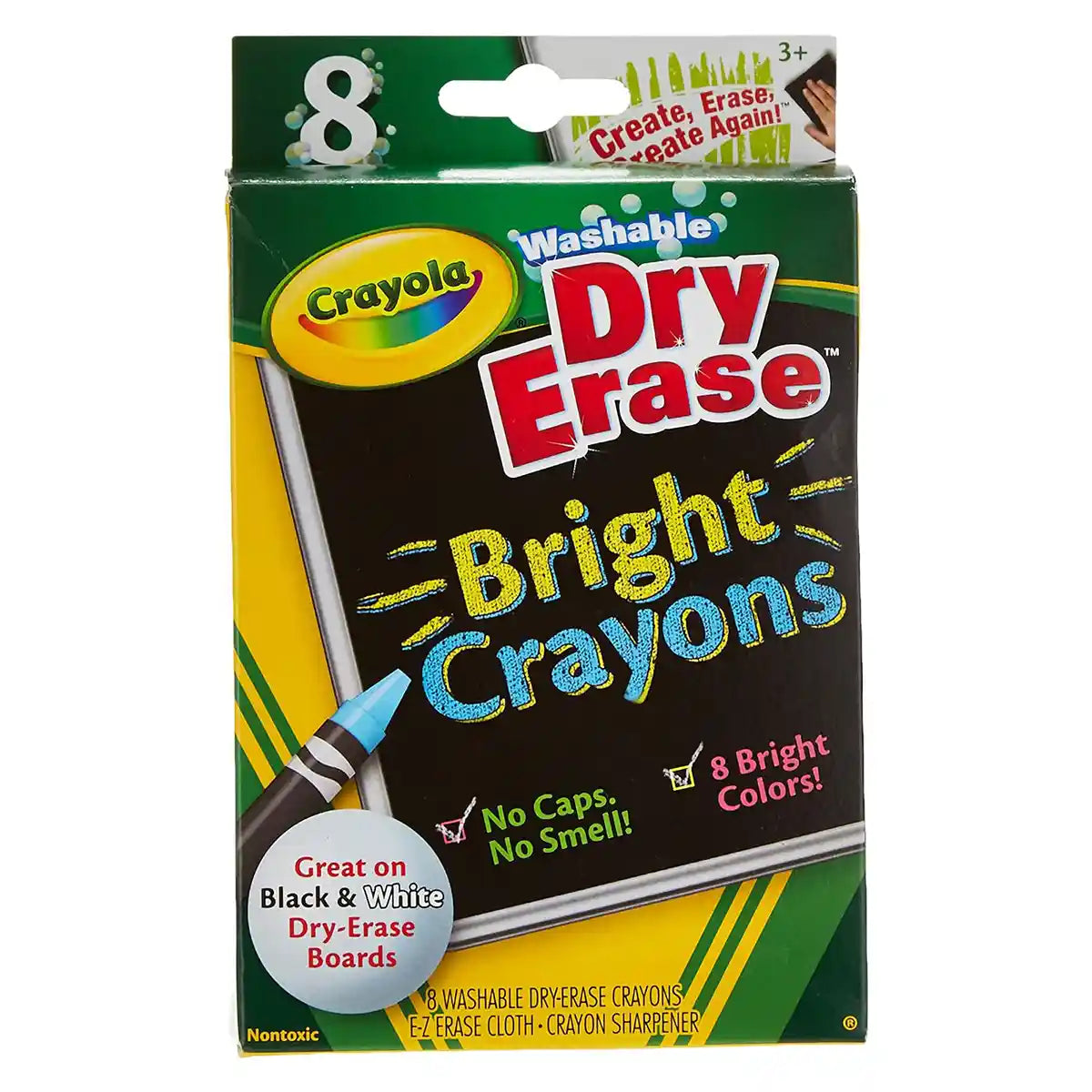 Dry-Erase Crayons, Brights, Large Size 8 ct. - Kiddy Zone