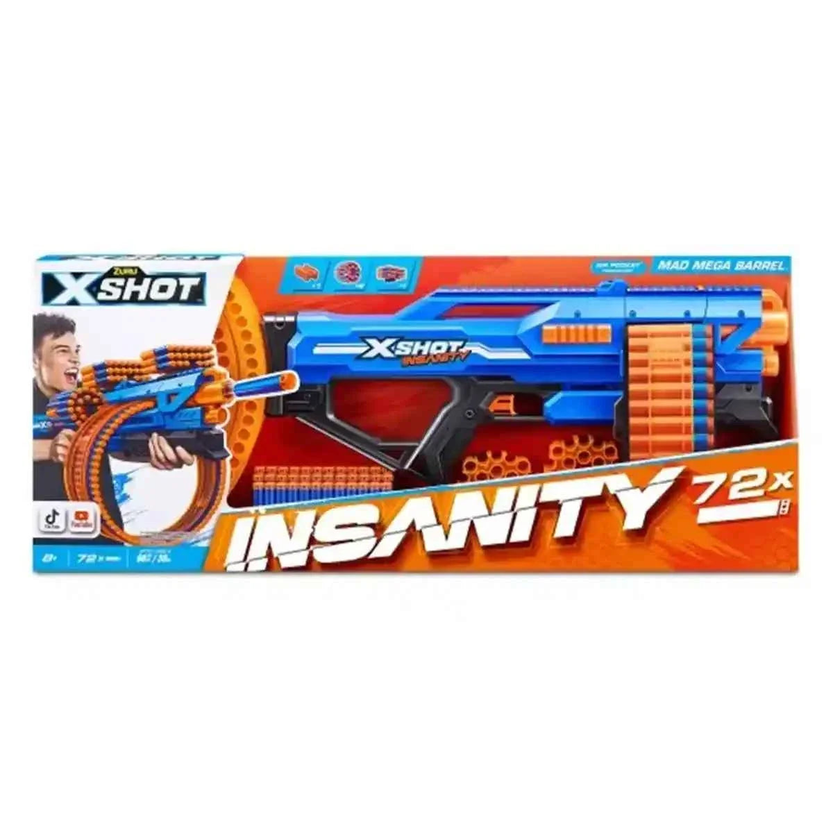 X-Shot Insanity-Mad Mega Barrel, Open Box - Kiddy Zone