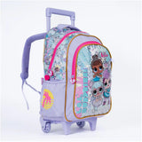 LOL Trolley Bag 2 Main Compartments and 2 Side Pockets 16 W/ LUNCH BAG& PENCIL CASE - Kiddy Zone