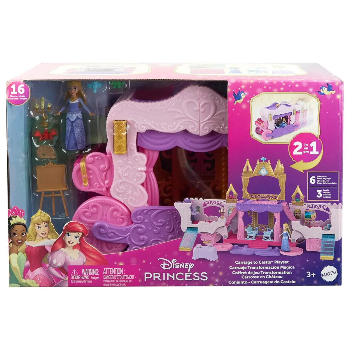 Disney Princess - Carriage To Castle Transforming Playset - Kiddy Zone
