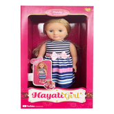HAYATI GIRL DOLL SAND BOW DRESS 18IN