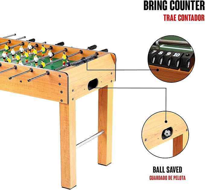 Wooden Deluxe Football Table Game (Color) 121x61x79