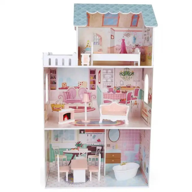 Wooden Leia doll house(10 Acc) 3-5YRS