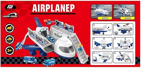 P.JOY V.VROOM AIRPLANE W/5 CAR+1 POLICE