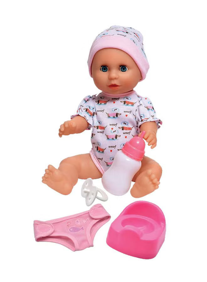 LITTLE BOOHOO 38CM (15IN) DRINK & VET DLX DOLL