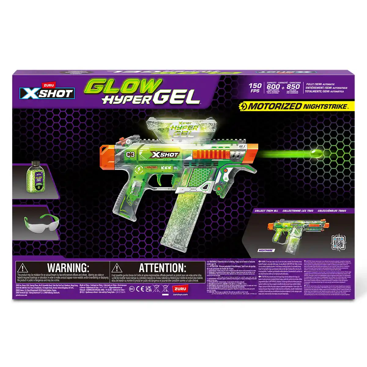 X-Shot Hyper Gel يضيء في الظلام (متوسط)