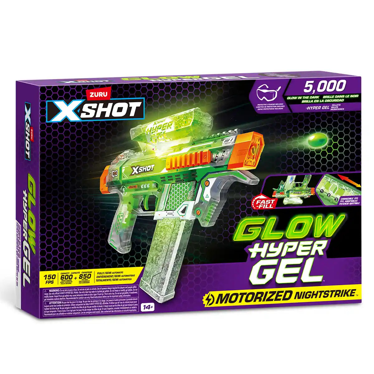 X-Shot Hyper Gel يضيء في الظلام (متوسط)