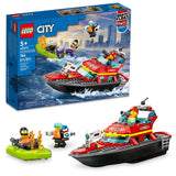LEGO® City Fire Rescue Boat 60373 Building Toy Set (144 Pieces)