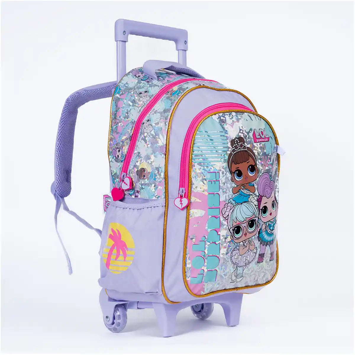 LOL Trolley Bag 2 Main Compartments and 2 Side Pockets 16 W/ LUNCH BAG& PENCIL CASE - Kiddy Zone