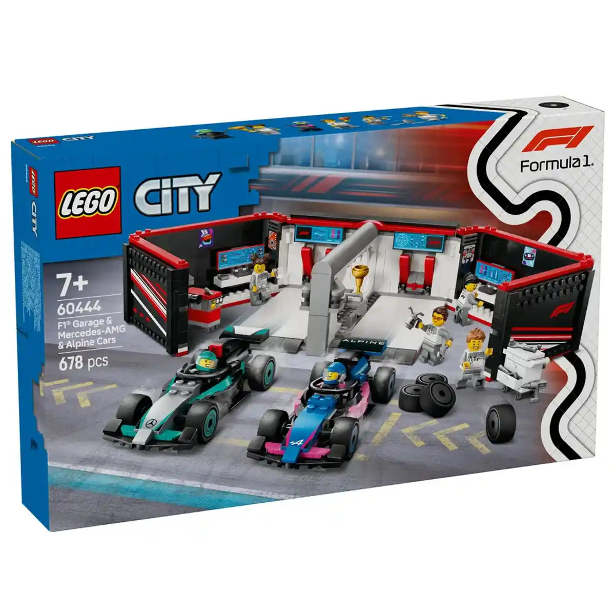 LEGO City F1 Garage & Mercedes-AMG & Alpine Cars Toy Playset 60444 - Kiddy Zone