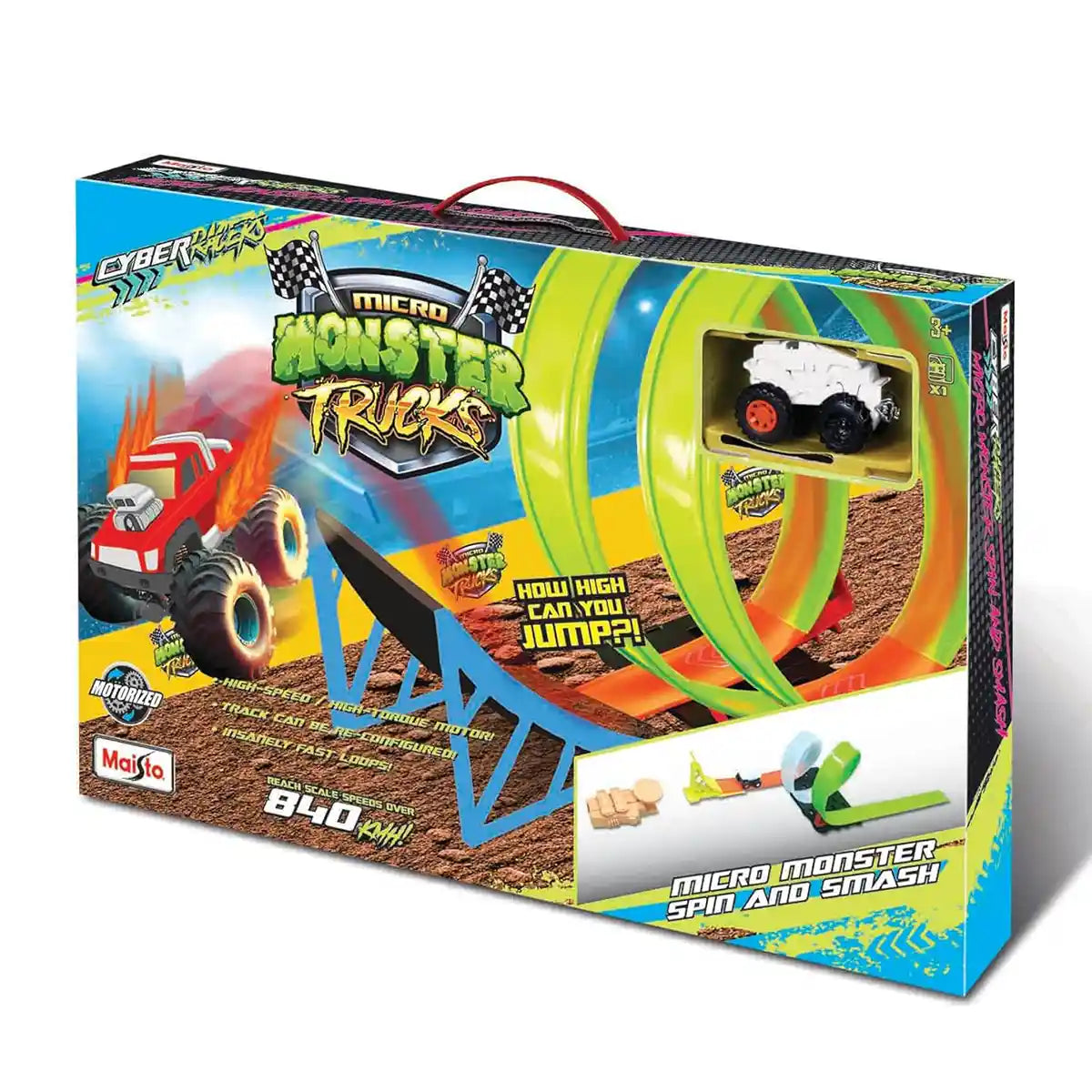Cyber Racers Micro Monster Spin & Smash â€“ Incl 1 Pc Pullback Truck - Kiddy Zone