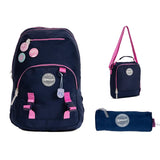 Backpack 2 Main Compartments 1 Front Pocket,1TopZipper and 2 Side Pockets 18" W/ LUNCHBAG&PENCILCASE