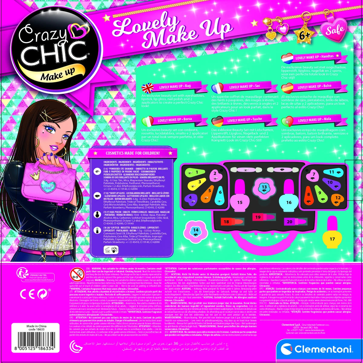 CLEMENTONI CRAZYCHIC BAG MAKE UP SET