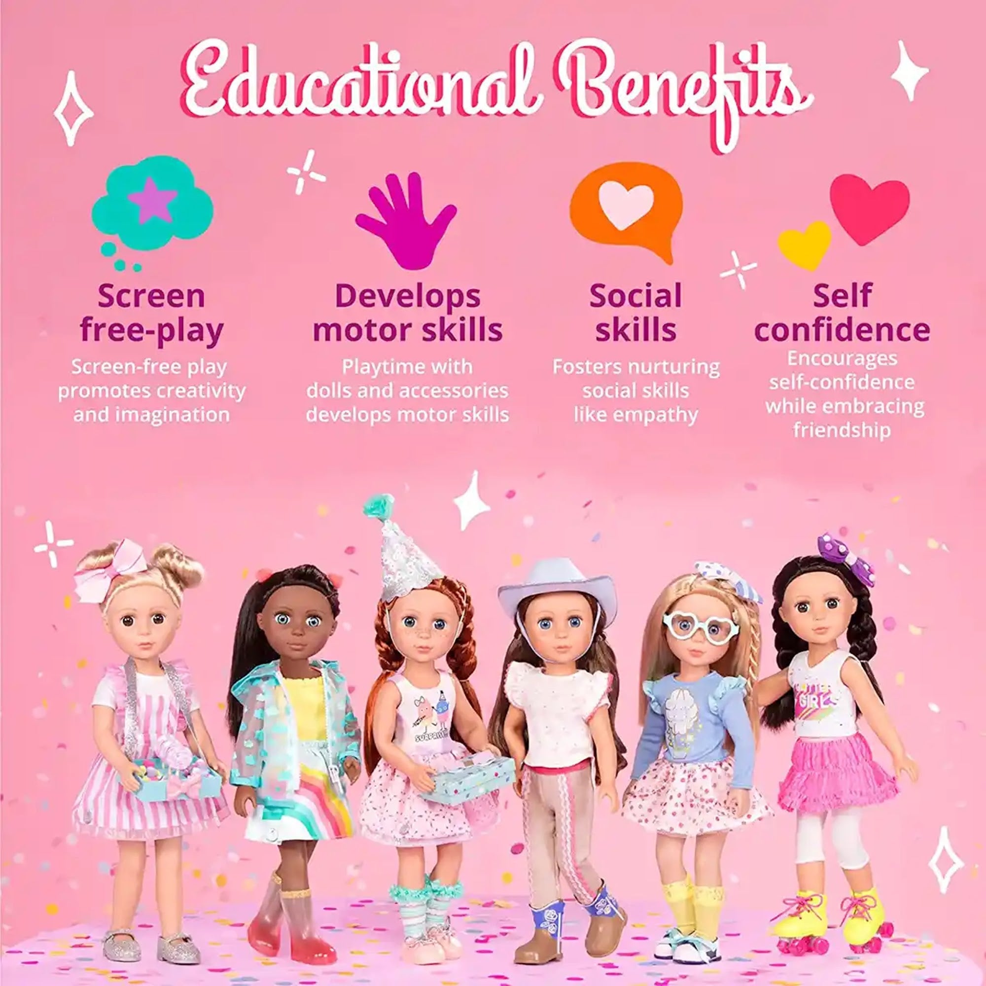 Glitter Girl 14" DOLL DELUXE LACE OV - Kiddy Zone