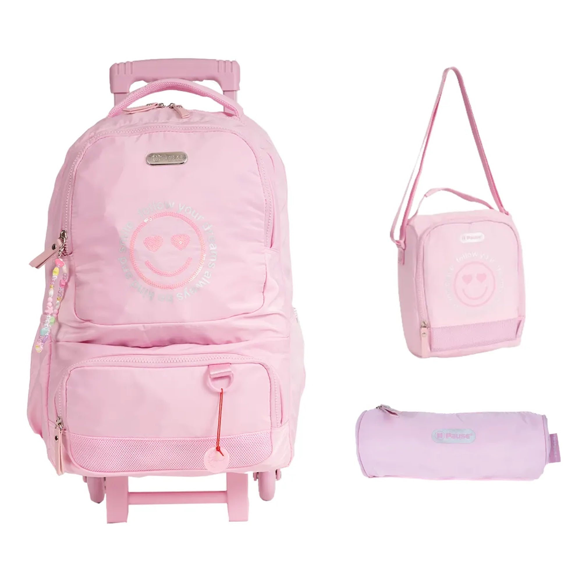 Trolley 1 Main Compartments and 2 Front Pockets and 1 Side Pockets 18" W/ LUNCHBAG&PENCILCASE