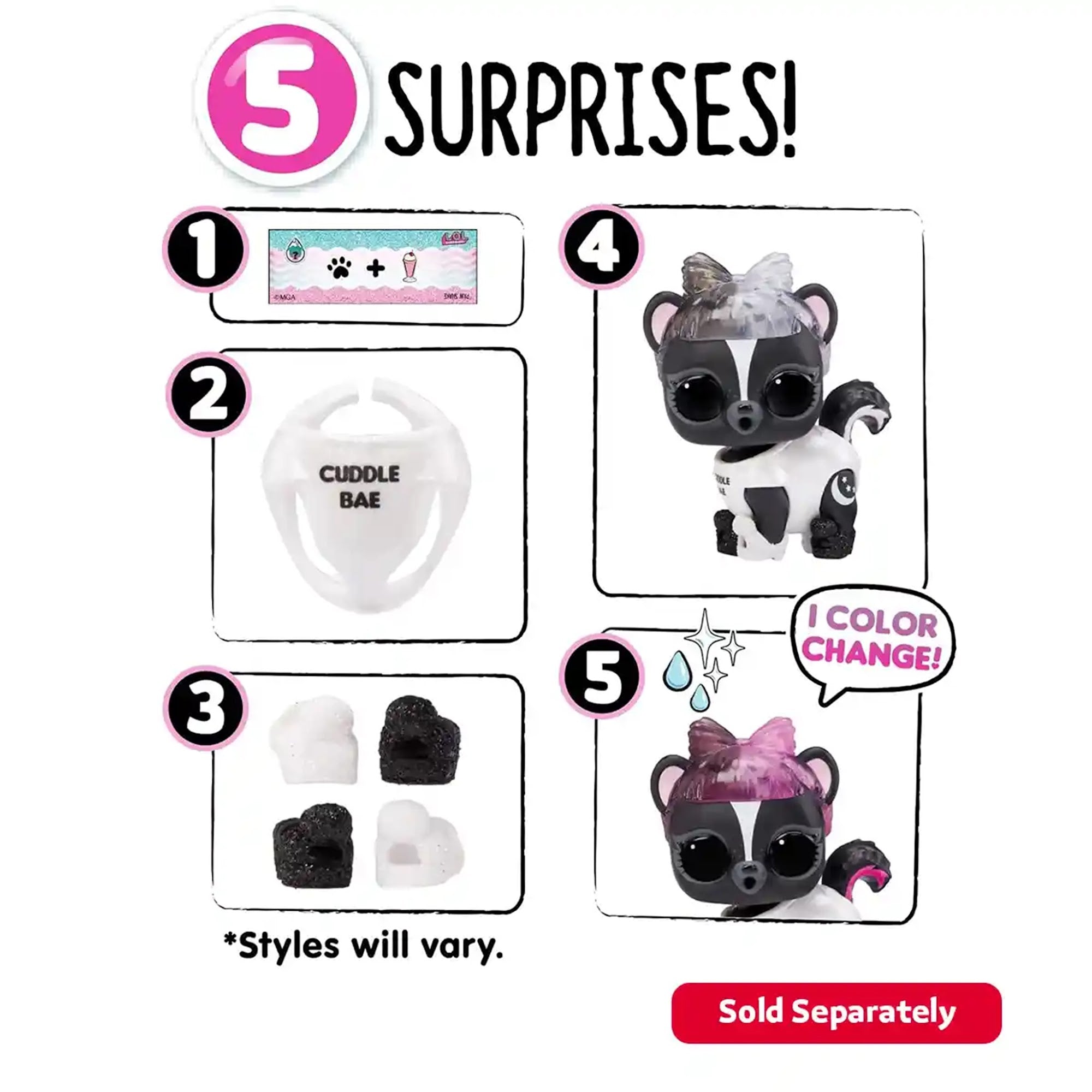 L.O.L. Surprise Glitter Color Change Pets Asst in PDQ - Kiddy Zone