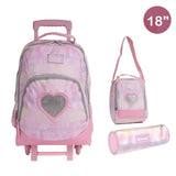 PAUSE Trolley 2 Main Compartments and 1 Front Pocket and 2 Side Pockets 18" W/ LUNCH BAG&PENCIL CASE - Kiddy Zone