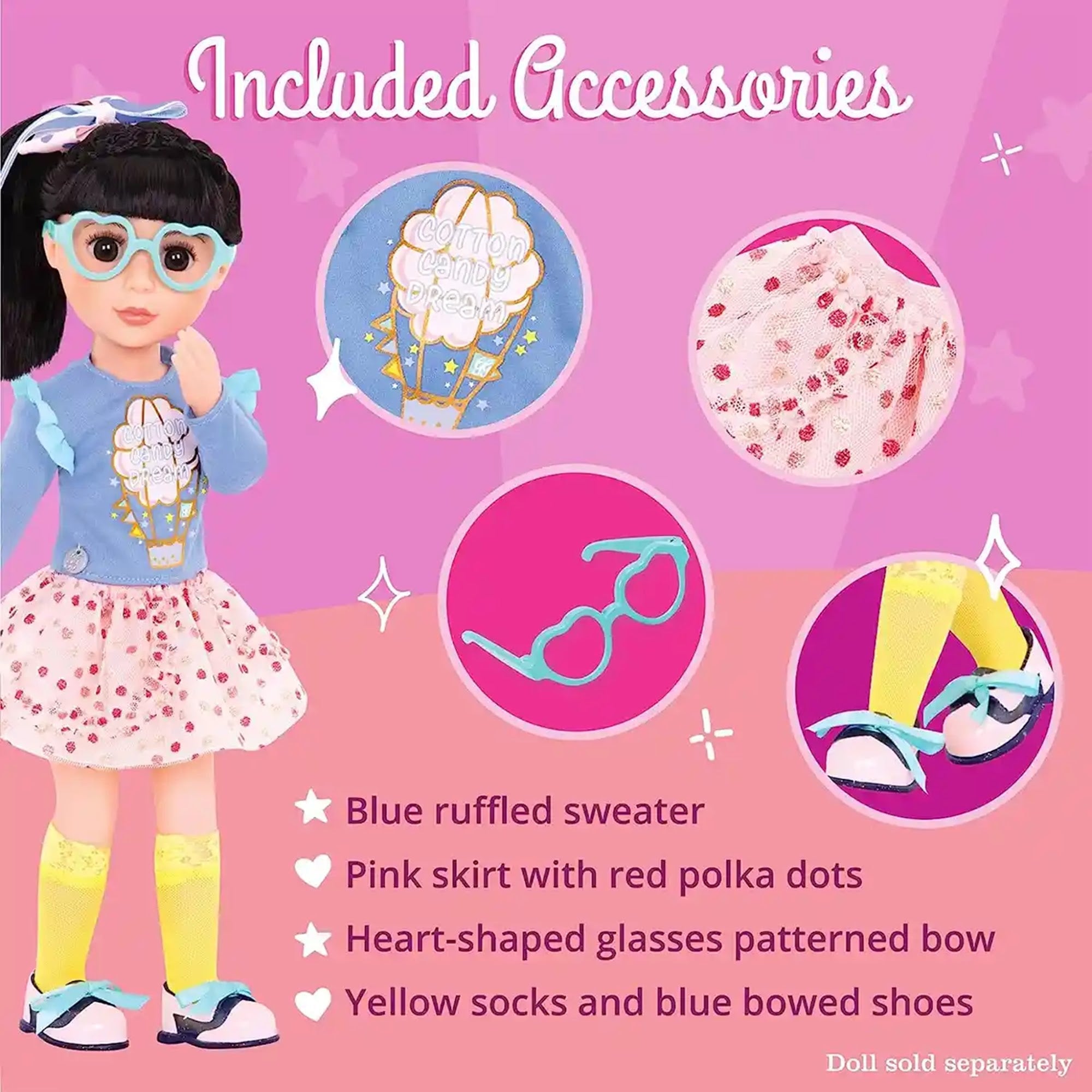 Glitter Girl 14" DOLL DELUXE COTTON - Kiddy Zone
