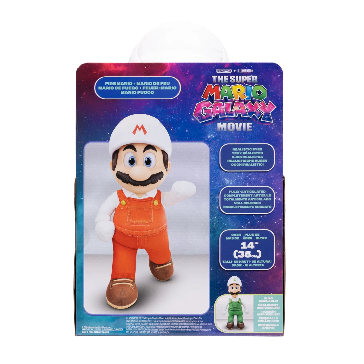 Nintendo Super Mario2 Movie Jumbo Roto Plush - Fire Mario