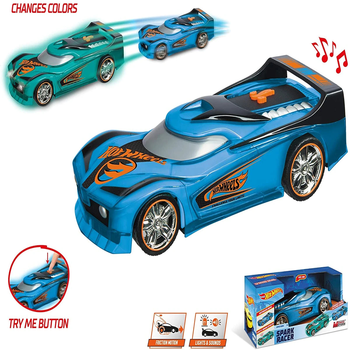 HOTWHEELS L&S SPARK RACER SPIN KING B/O