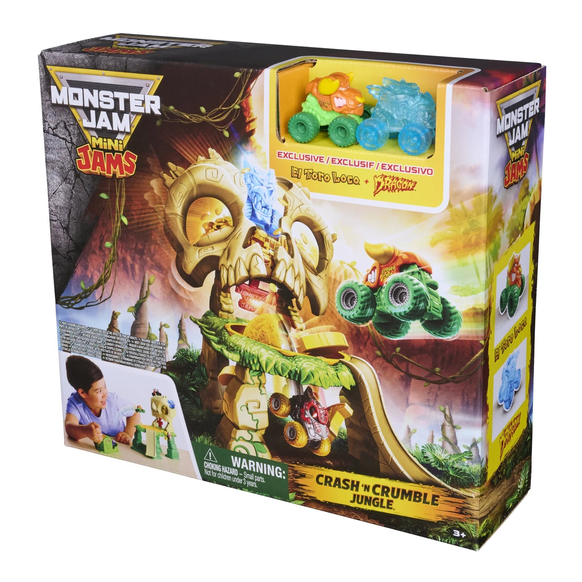 Monster Jam Mini Jams Crash 'N Crumble Jungle Playset