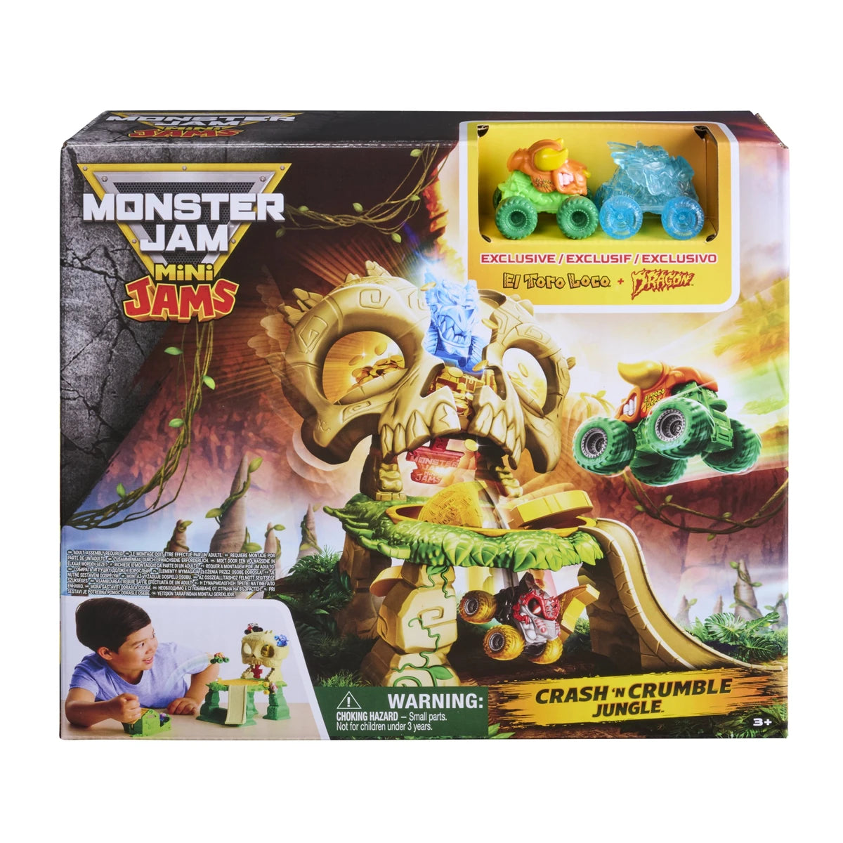 Monster Jam Mini Jams Crash 'N Crumble Jungle Playset
