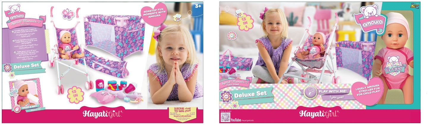 BABY AMOURA DELUXE SET W/DOLL 14 S1
