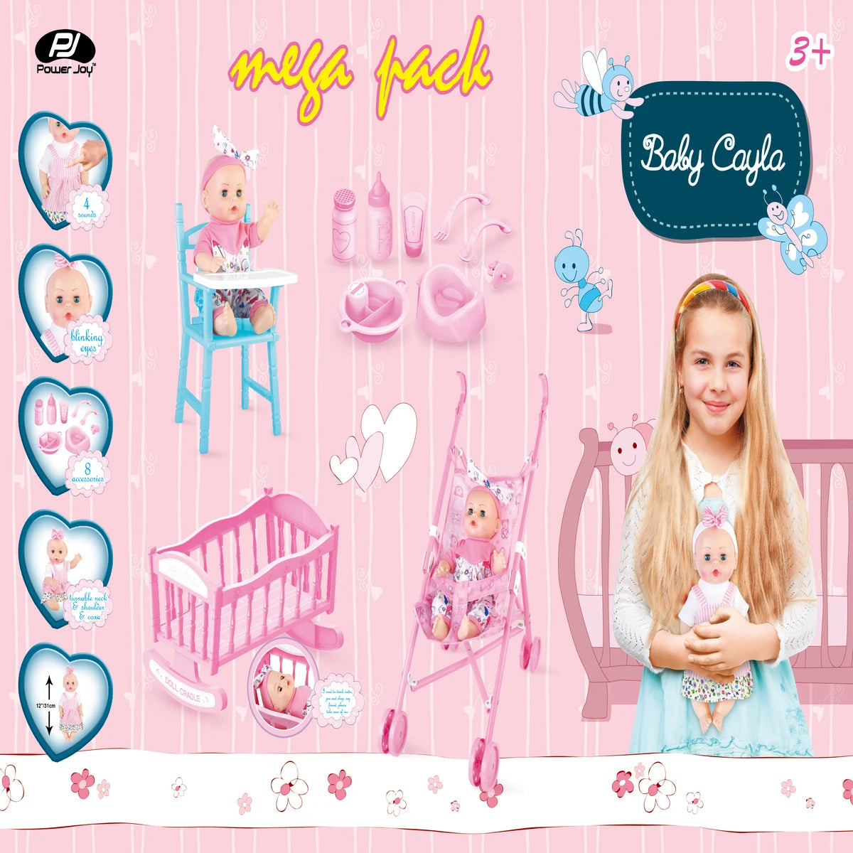 P.JOY BABY CAYLA MEGAPACK DOLL 30C B/O