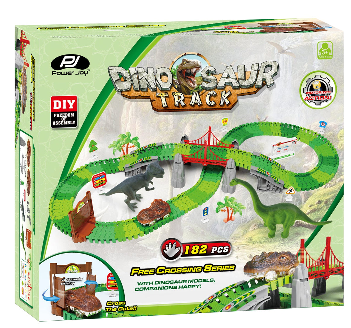 بي.جوي فروم مسار ديناصور 182 قطعة يعمل بالبطارية