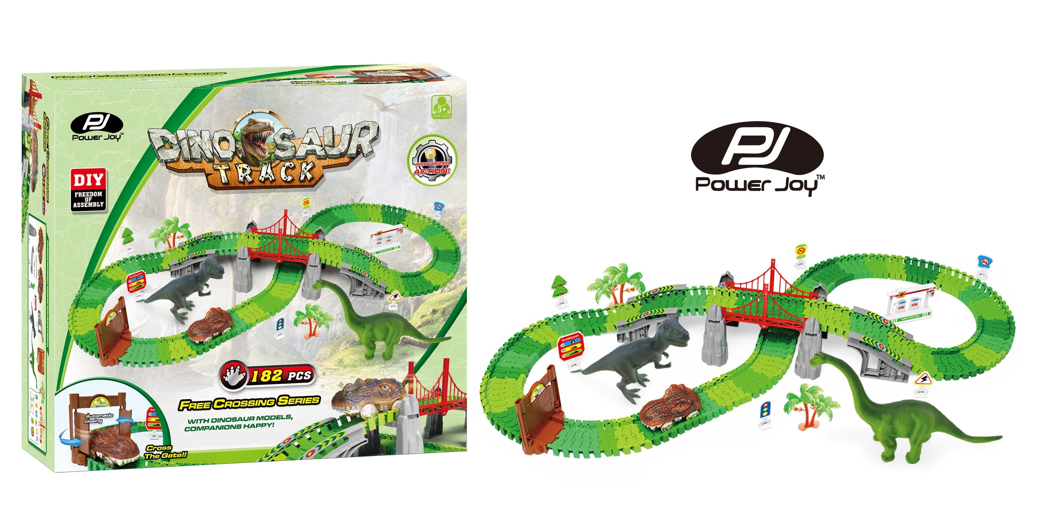 بي.جوي فروم مسار ديناصور 182 قطعة يعمل بالبطارية