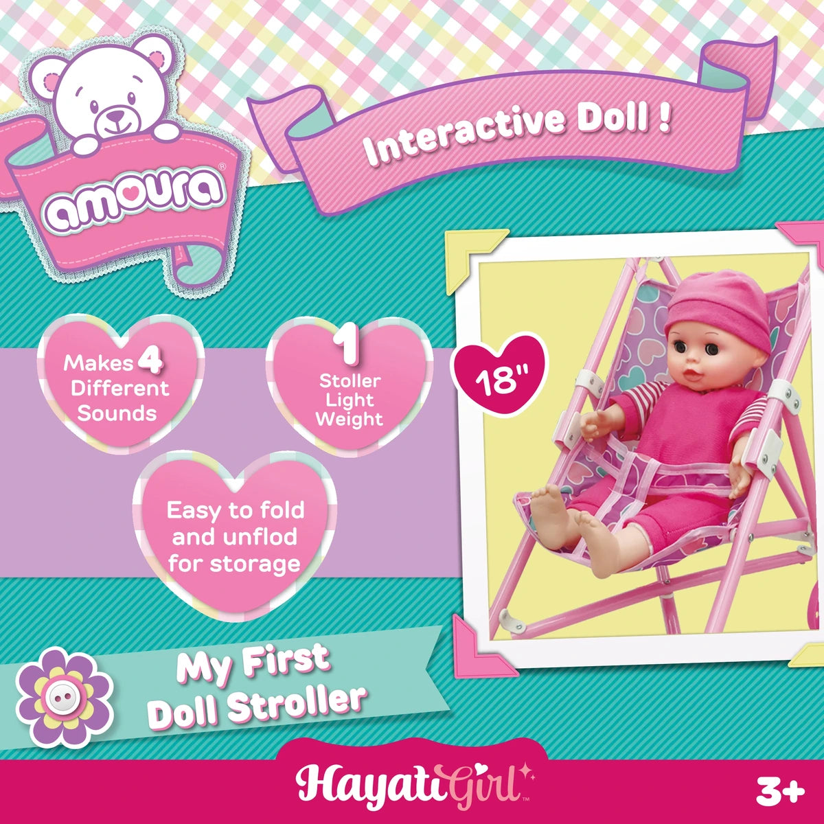 BABY AMOURA VALUE DOLL STROLLER B/O 14
