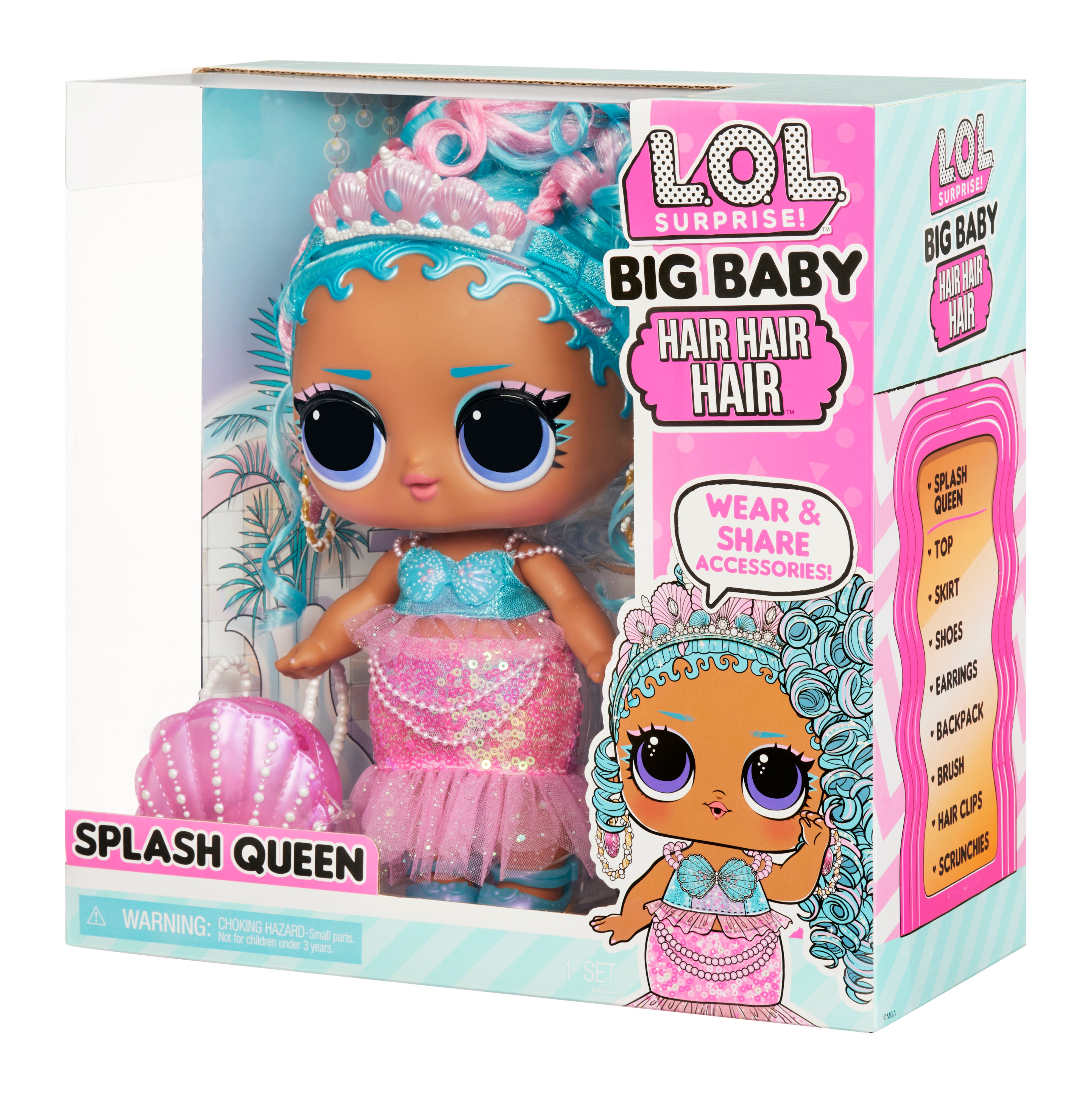 L.O.L. Surprise Big Baby Hair Doll - Splash Queen