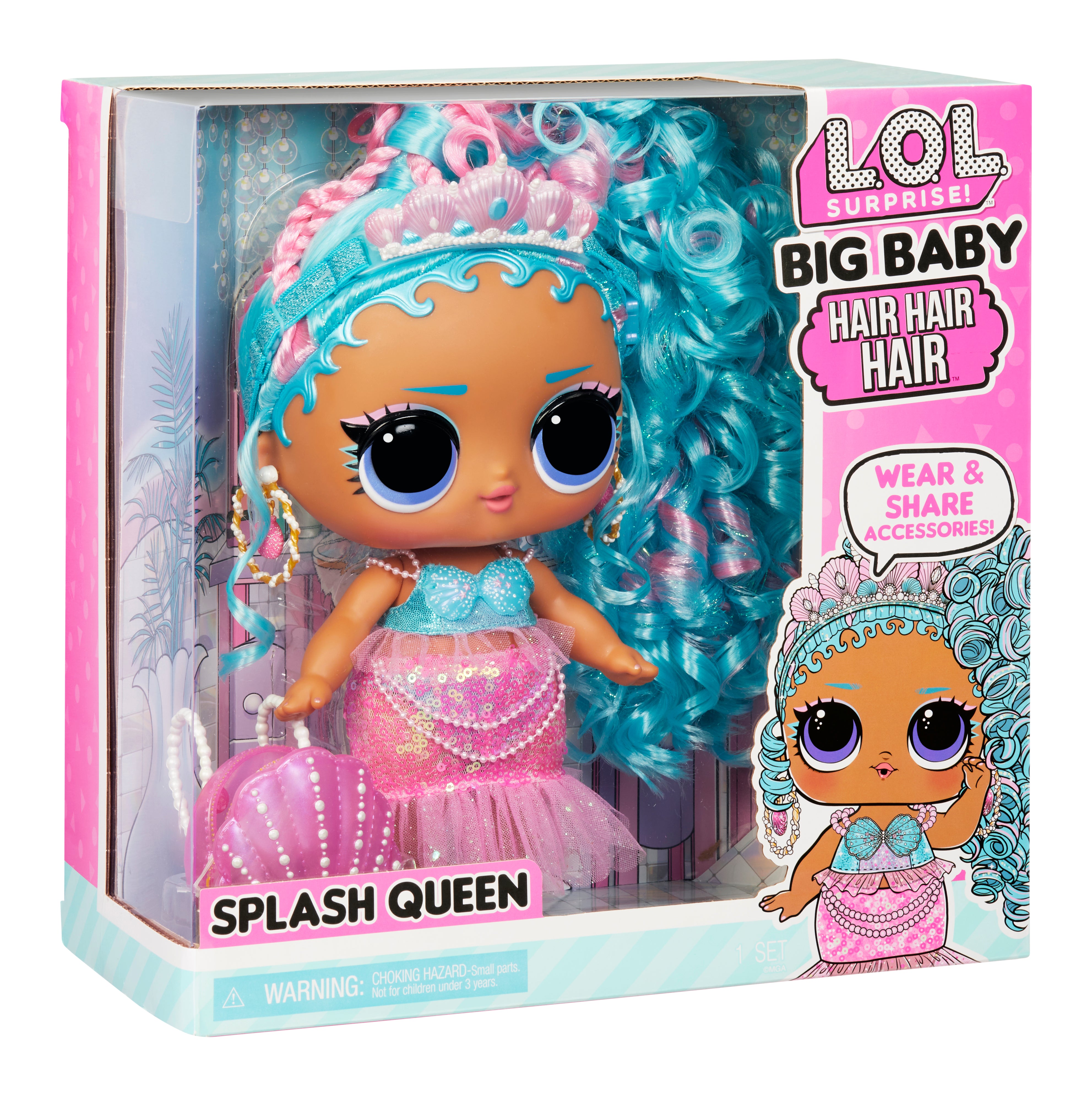 L.O.L. Surprise Big Baby Hair Doll - Splash Queen