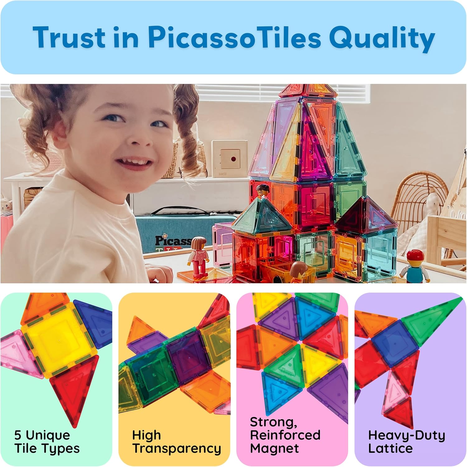 PICASSO MAGNETIC TILES 60PCS AMAZON EXC
