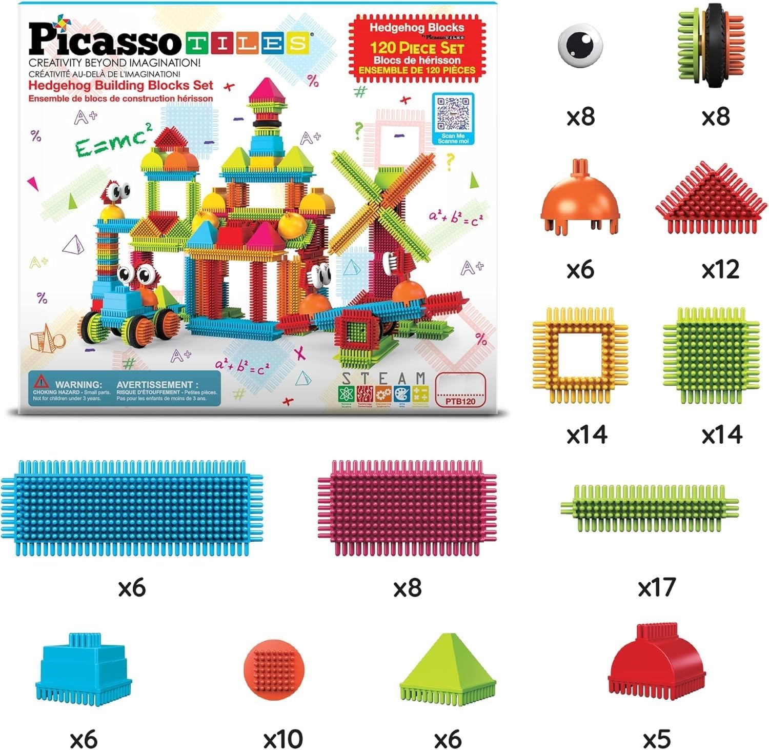 PICASSO MAG.BLOCKS HEDGHOG 120PC AMZN EXC