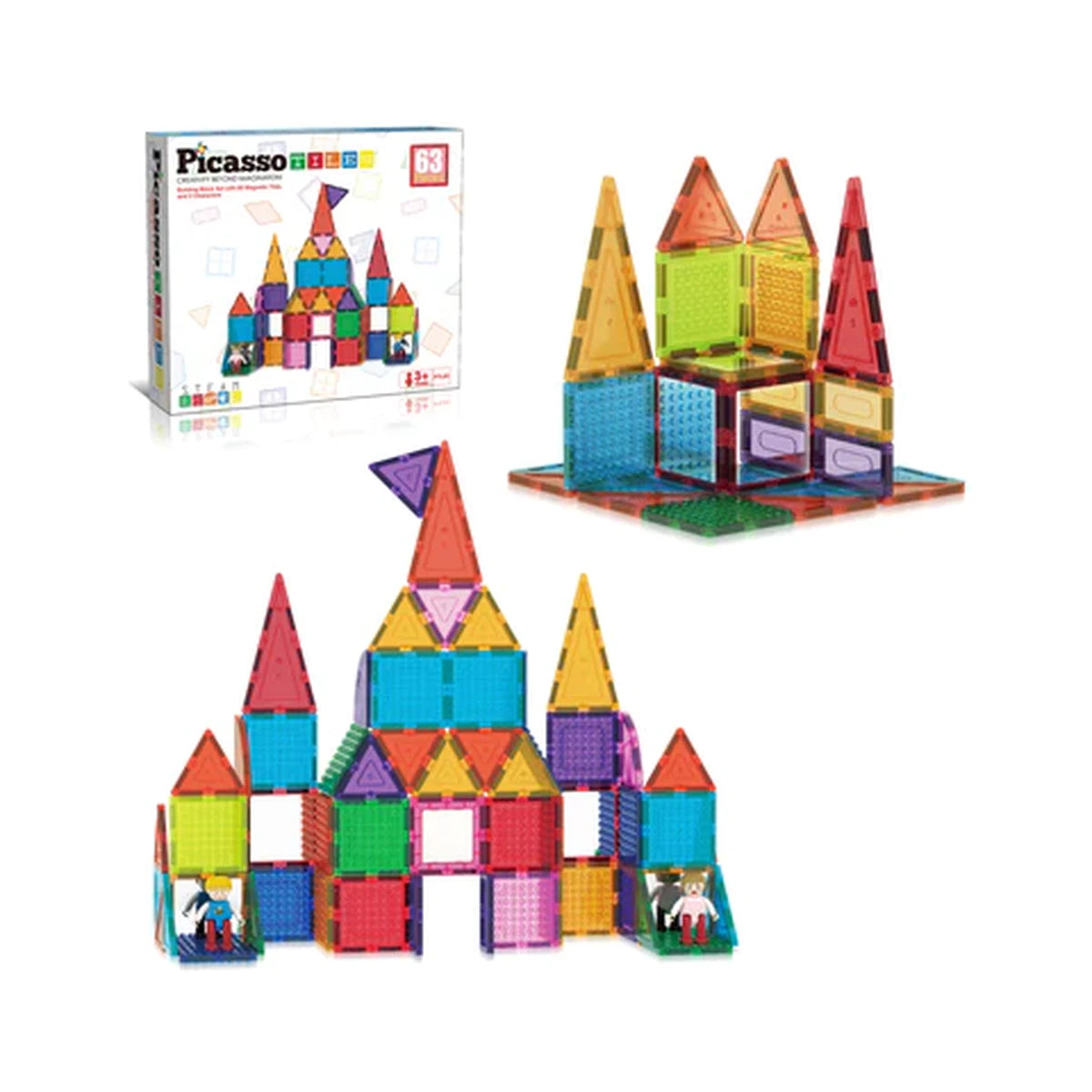 PICASSO MAGNETIC BRICKS+TILES 63PCS