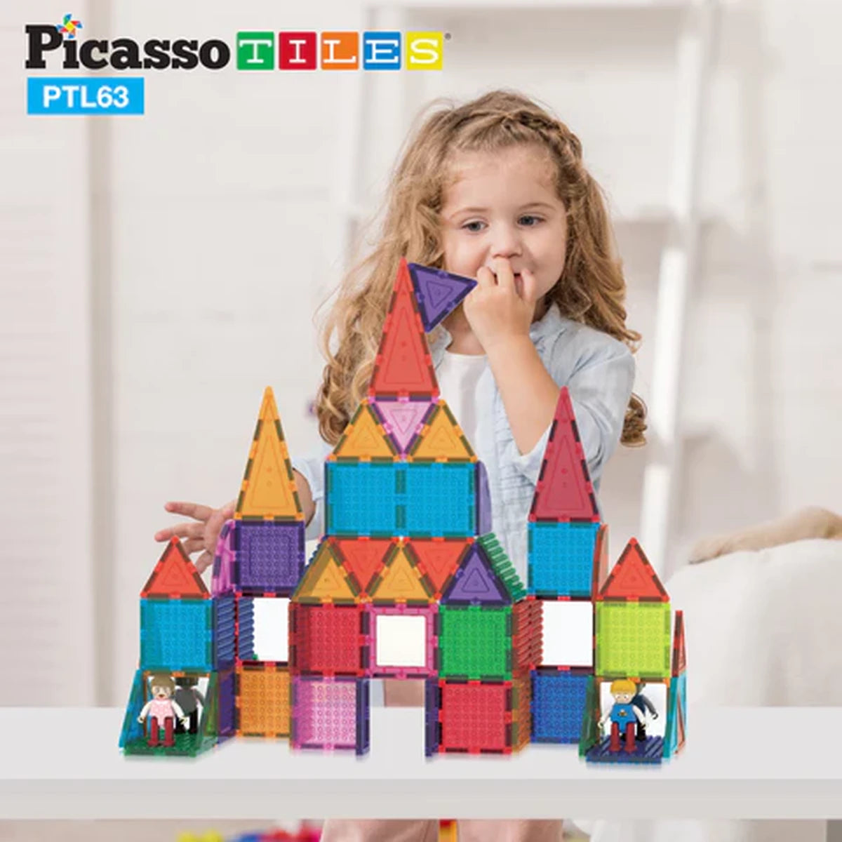 PICASSO MAGNETIC BRICKS+TILES 63PCS