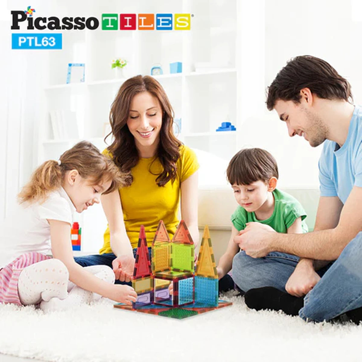 PICASSO MAGNETIC BRICKS+TILES 63PCS