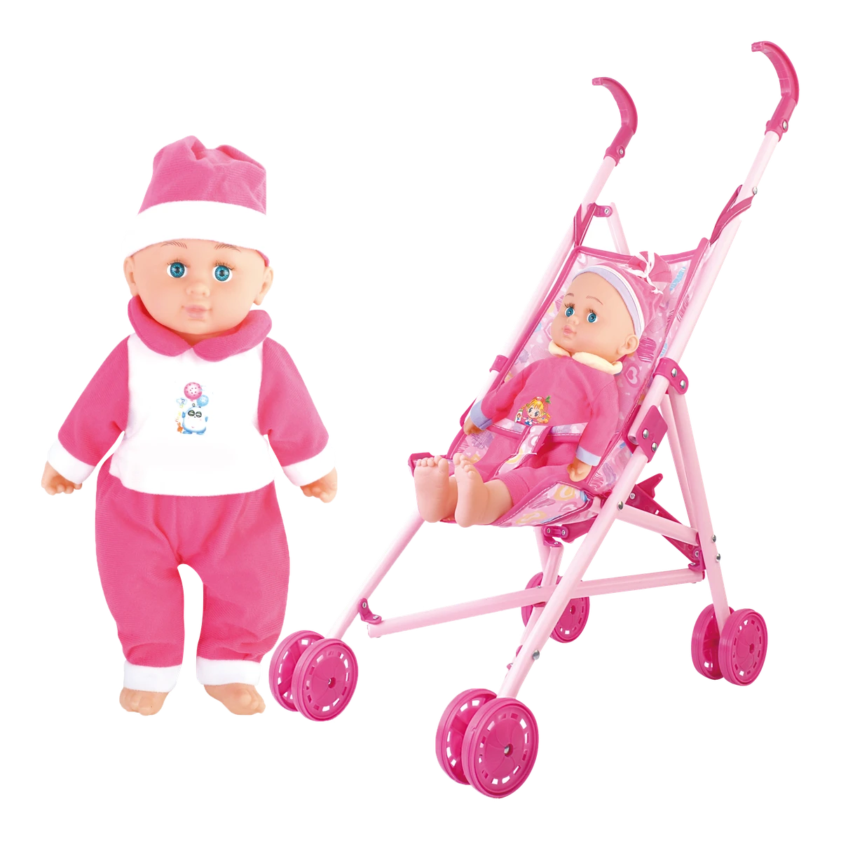 P.JOY BABY CAYLA TROLLEY W/DOLL 36CM