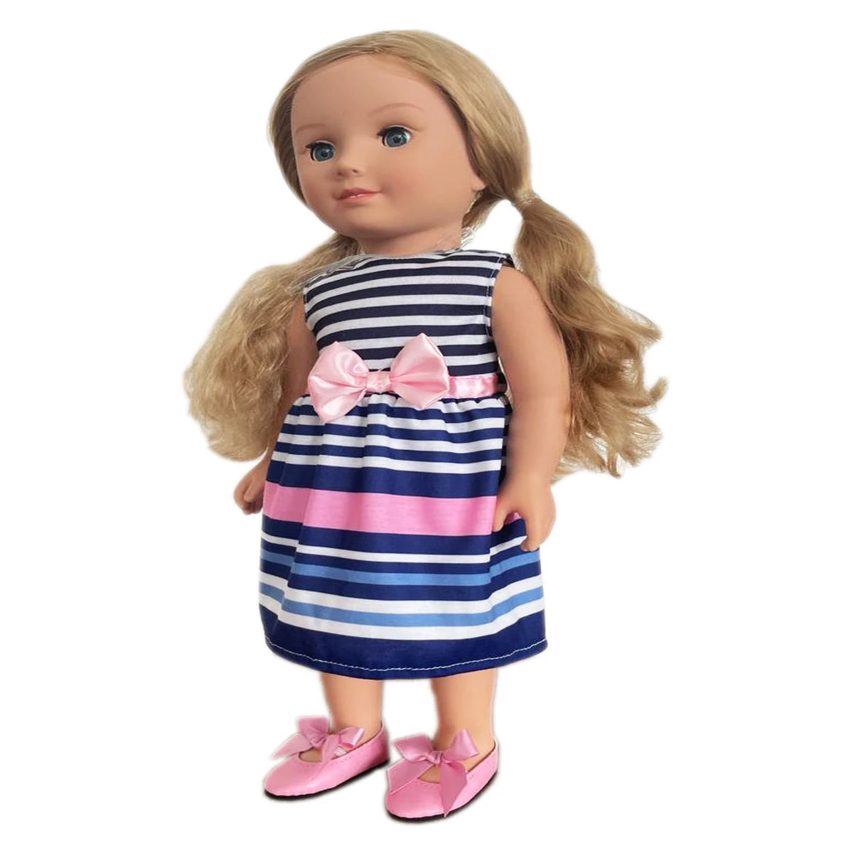 HAYATI GIRL DOLL SAND BOW DRESS 18IN