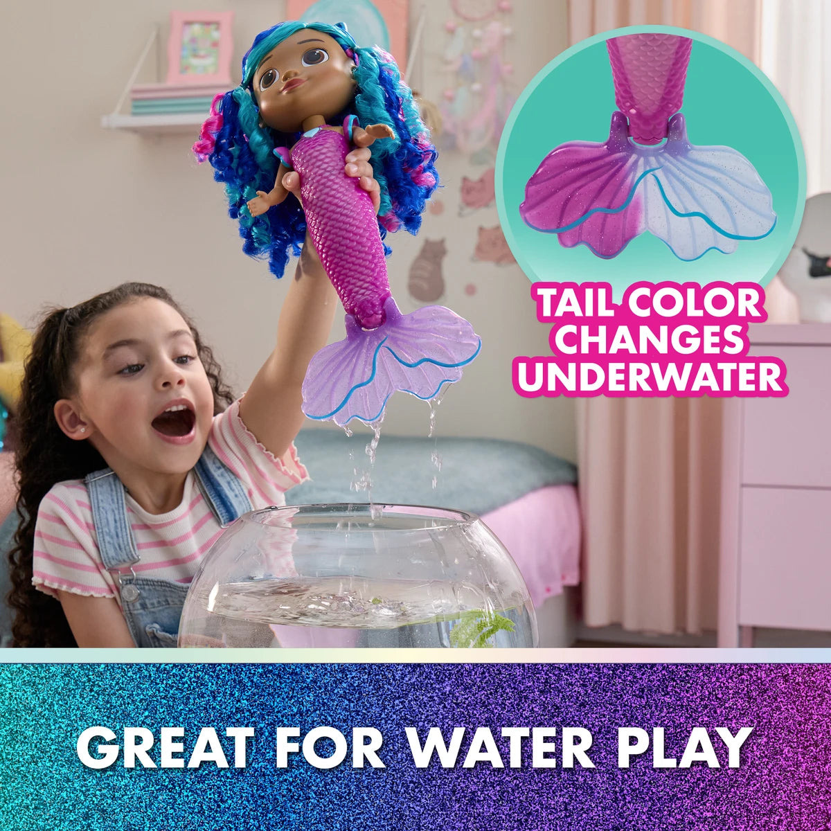 Gabby's DH Movie Sing & Shine Mermaid Doll w/Sounds