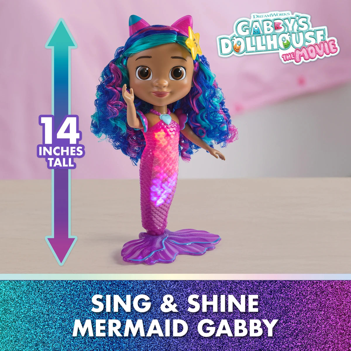 Gabby's DH Movie Sing & Shine Mermaid Doll w/Sounds